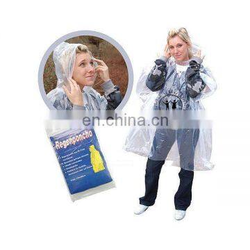 CLEAR EMERGENCY RAIN HOODED PONCHO