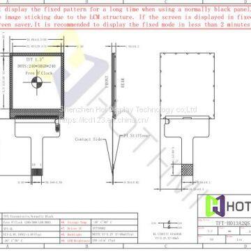 square     TFT  1.3 inch 240*240  IPS SPI lcd display module with full   viewing angle