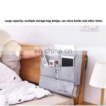Colorful Custom Design Multi Pockets Bedside Caddy Hanging Bag Felt Bed Organizer photo-5