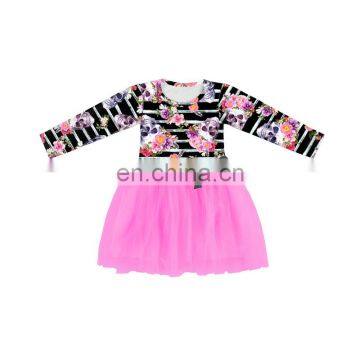 New Arrival Halloween Skull Pumpkin Baby Dress Ruffled Tulle for Girls Popular Long Sleeve Dress photo-3