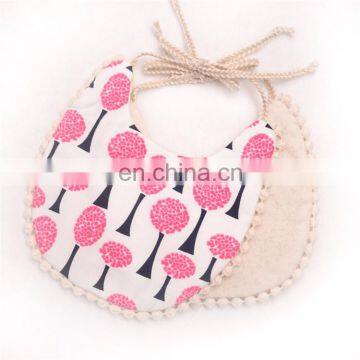 Wholesale Fast Dispatch Cotton Linen Cute Baby Bibs For Girls