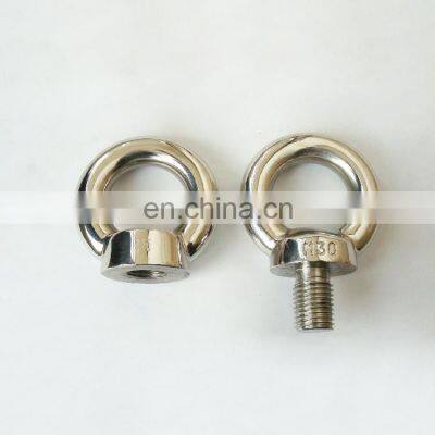 High Polished  AISI304  AISI316 din580 stainless steel eye bolt and nut m6 m8