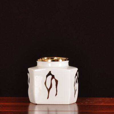 Nordic Modern Simple Creative Electroplate White Black Jingdezhen Ceramic Vase For Shopping Mall photo-2