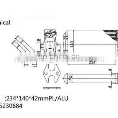 OEM 95230684 for CITROEN AX (ZA-_) 14 D 1988-1992 Car Heater Heater Core