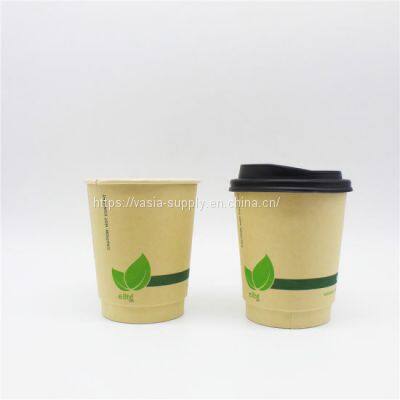 Compostable biodegradable sustainable materials custom printed double wall hot paper cups China manufacturers