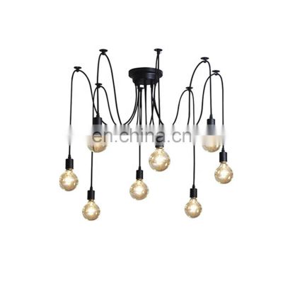 Modern Design Muti-heads Pendant Light E27 Iron Spider Retro Lighting