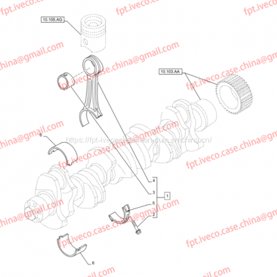 FPT IVECO CASE Cursor9 F2CFE614A*B041/F2CGE614F*V004 5802431166 Connecting rod tile (Green)500054903/500054907/500054910