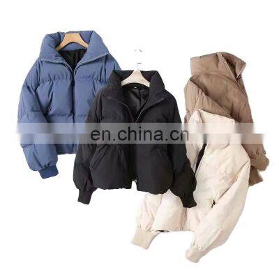 2021 autumn and winter new lazy wind thickened loose cotton jacket trend women's cotton-padded jacket bread jacket