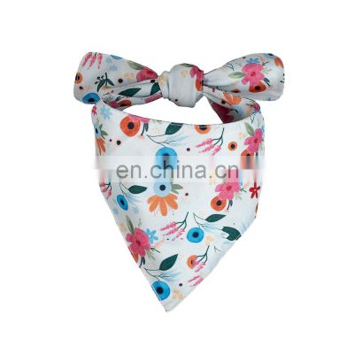 Wholesale popular sublimation custom kerchief printed double sided cotton blank dog bandana for pet