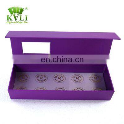 Handmade rectangle thin bar shape lined chocolate packaging box, long strip china paper gift box manufacturer