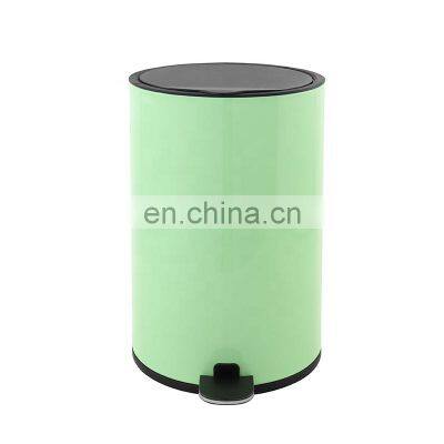 New design color powder coating waste bin with lid and cover soft close pedal bin kitchen trash can