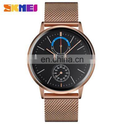 SKMEI 9182 Online Hand Watch For Man Stainless Steel Men Quartz With Logo Calendar Business Watches Custom OEM