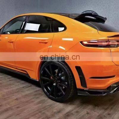 Runde Dry Carbon Fiber For Porsche Cayenne Coupe Upgrade Mansory Style Body Kit Front Lip Rear Lip Side Skirts Top Spoiler photo-5