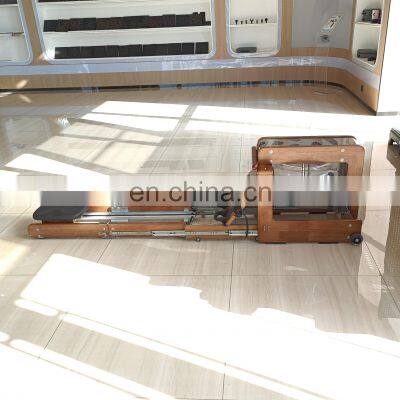 Home Fitness Custom Folding Rower Wooden Foldable Water Rowing Machine photo-2