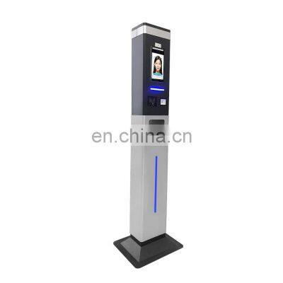 Access Control Attendancel Facial Face Recognition Hand Sanitizer QR Code Detection ID Card Scanner Four in One Device Kiosk photo-2