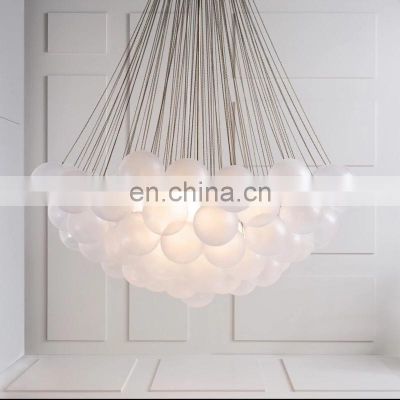 Ball Hanging Globe White Acrylic Chrome Finish Pendant LED Light For Living Room Dining Room Hallway Pendant Light