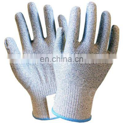 13 Gauge HPPE Wrapped Fiberglass Yarn Cut Proof and Resistant Work Gloves For Butcher Hand