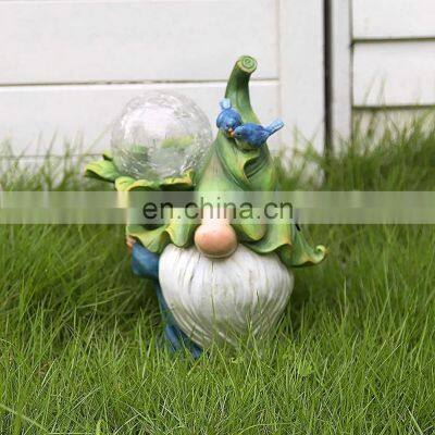 Garden Figurine Dwarf Statue Solar Powered Light Gnome Ornament Resin Waterproof Figurine Outdoor Yard Lawn Decoration photo-2