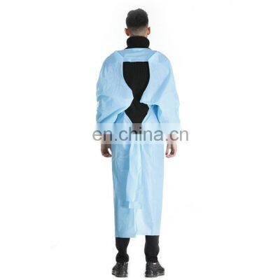 Desechable CPE Pechera Disposable Apron With Sleeves and Thumb Loops Disposable Waterproof Plastic Gown photo-4