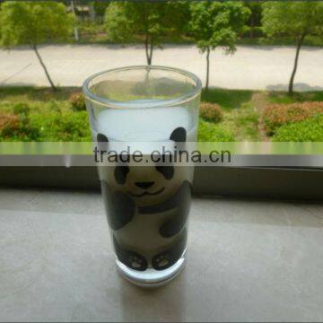 milk glass cup with panda silk printing