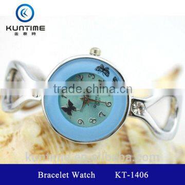 beautiful crystal watch glass face bracelet bangle watch transparent automatic watch