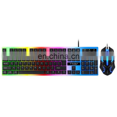 Wired usb keyboard mouse set game character luminous key mouse Spanish wholesale