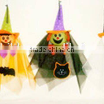 Halloween Decoration 12inch Cheap !14" Organza Wired Ghost With Hats For halloween party decoration