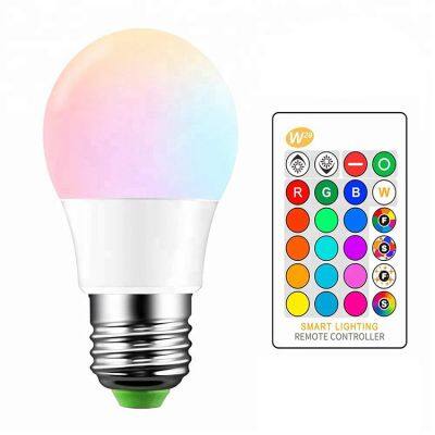 Indoor Decoration Remote Control 5W E27 RGB SMD LED Smart Light Bulbs LED Bulb Light