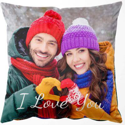 Custom Pillow with Picture & Text, Two-Sides Velvet Customized Photo Pillowcase Personalized Pillow Cover with Photo