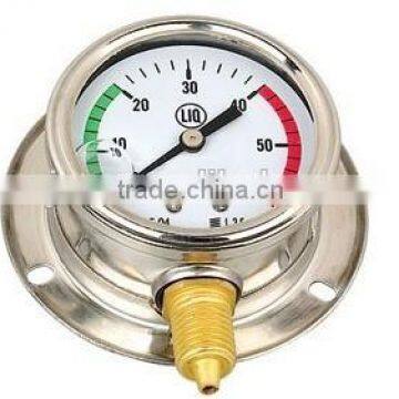 50mm bottom stainless steel glycerine oil filled pressure gauge with back flange