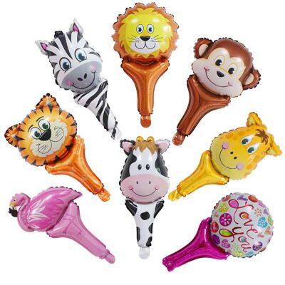 Wholesale Mini Animal Handheld Cartoon Stick Foil Balloons Animal's Head for Event Gifts Kids Toys Party Decoration