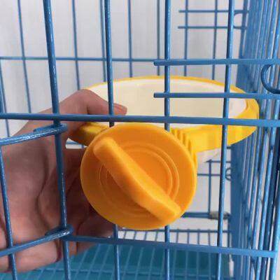 Manufacturer Detachable Hanging Pet Bowl Candy Color Lock-On Dual Feeder for Dog Cages Anti-Tip Stainless Steel Food & Water Dishes photo-3