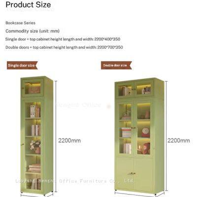 Modern Metal Storage Cabinet With 2 Fluted Glass Doors, 0.8mm Steel Office Bookcase for Sydney Corporate Spaces, Anti-Tipping Safety Design photo-5