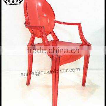 Stacking Armchair / Dining Resin Chair / Red Chair