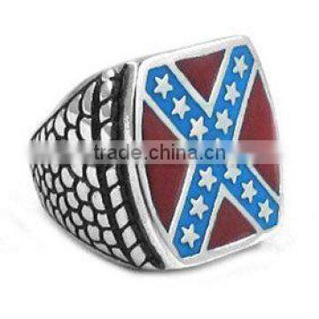 high quality fashion jewelry Classic American Flag Ring Stainless Steel Biker Men Ring men's personalized rings