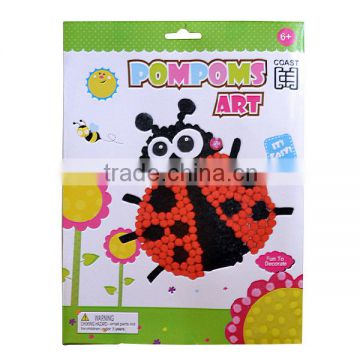 Ladybird design pompoms art