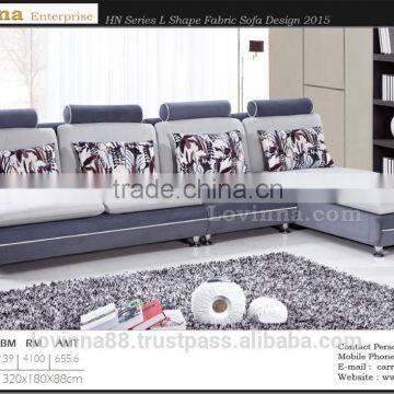 Malaysia Lovinna Fully Washable L Shape Fabric Sofa Design 2015