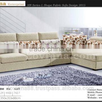 Malaysia Lovinna Fully Washable L Shape Fabric Sofa Design 2015