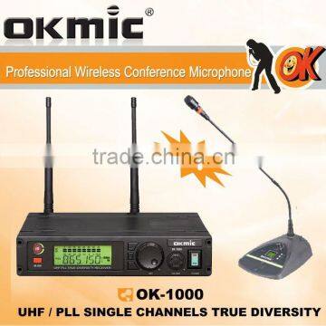 OK-1000 Single Channels/UHF PLL 32/99 channels ,True Diversity wireless microphone