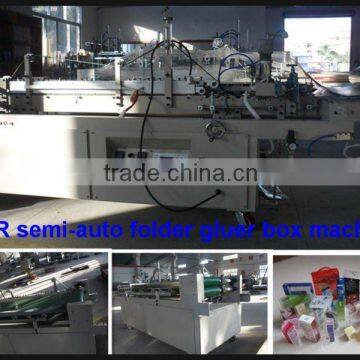 PVC PET PP semi-auto box folder gluer machine