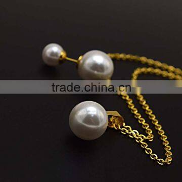 Bridal Jewelry Set 316l Stainless Steel Lady Pearl Jewelry Set photo-5