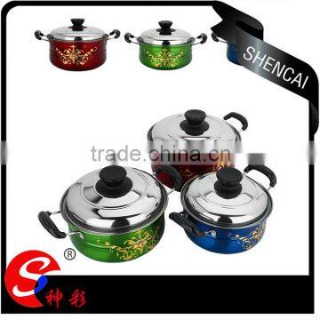 caitang stainless steel thai stock pot sets/ bakelite handle soup pot/ kitchen utensils