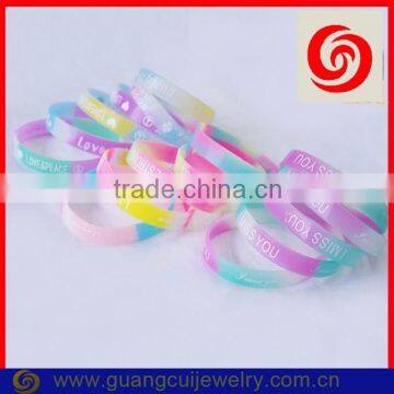 Fashion advertisement narrow silicone bracelet