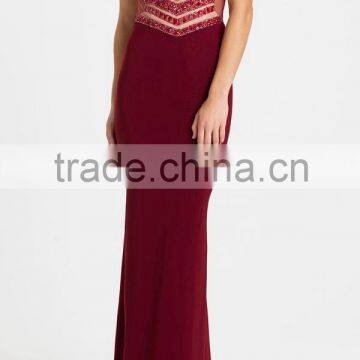 New Style Embroidery Seqins Gorgeous Crystal V Neck Women Sexy Formal Dress photo-3