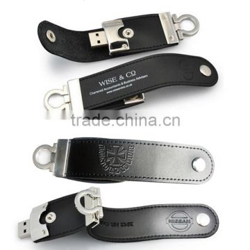 Promotional gift Cheap bulk leather 2GB 4GB 8GB USB flash drive 2.0 with customized logo in Shenzhen