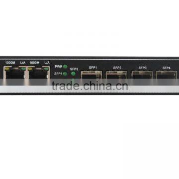 hot selling gigabit ethernet optical fiber switch 2 rj45 ports & 4sfp sockets