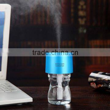 Newest with bottle with light Water Bottle Cap Humidifier Office Air Diffuser Aroma Mist Maker Absorbent Filter Sticks