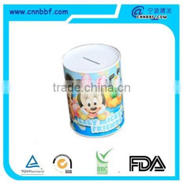 Round Metal Tin Tin Coin Money Bank Box And Tin Money Box                        
                                                Quality Choice