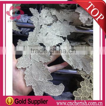 Made in china fashion fancy leaf shape embroidery designs China wedding lace african net lace fabric for dress                        
                                                Quality Choice