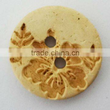 laser engraved decorative wood buttons for garment/clothing